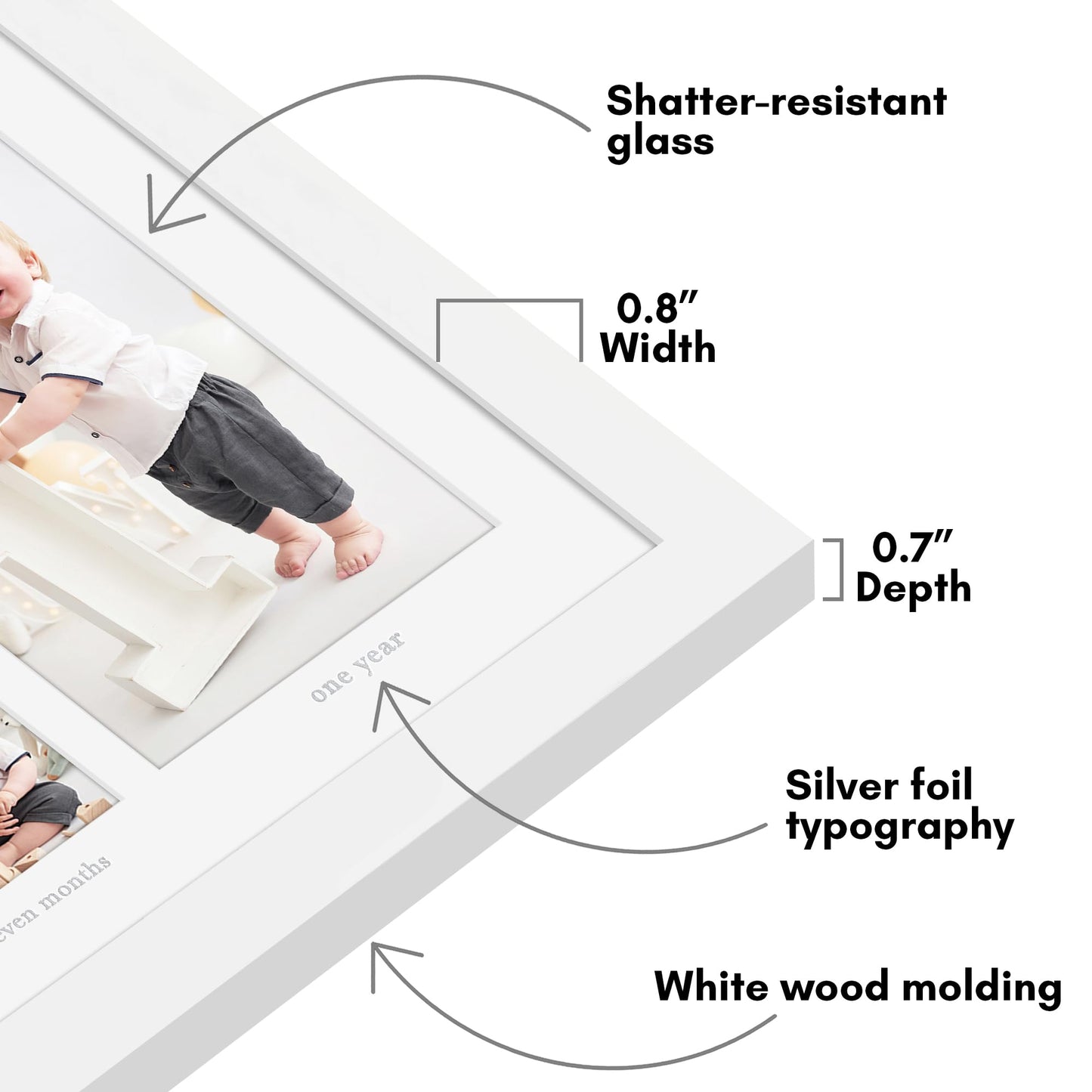 Wood Picture Frame | Horizontal and Vertical Wall Display | Modern Art Decor