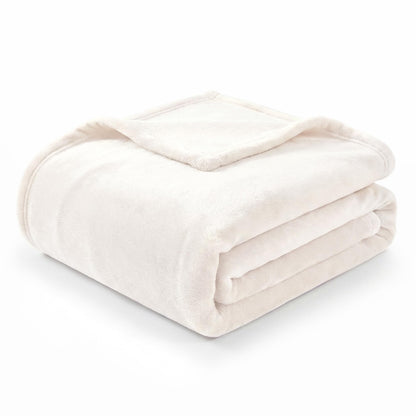 Americanflat 50x60 Fleece Throw Blanket - Soft and Breathable Throw Blanket for Couch, Bed, Chair - Fleece Blankets Perfect for Home, Bedroom, or Outdoor Use - White