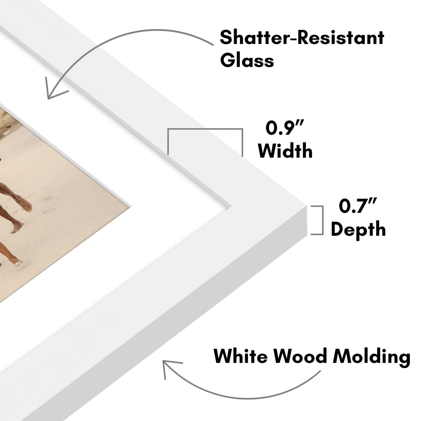 Americanflat Double Picture Frame | CF5514WHT344 | Shatter-Resistant Glass