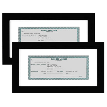 5x10 | License Frame | Set of 2 | Includes Mat | Shatter-Resistant Glass – Americanflat