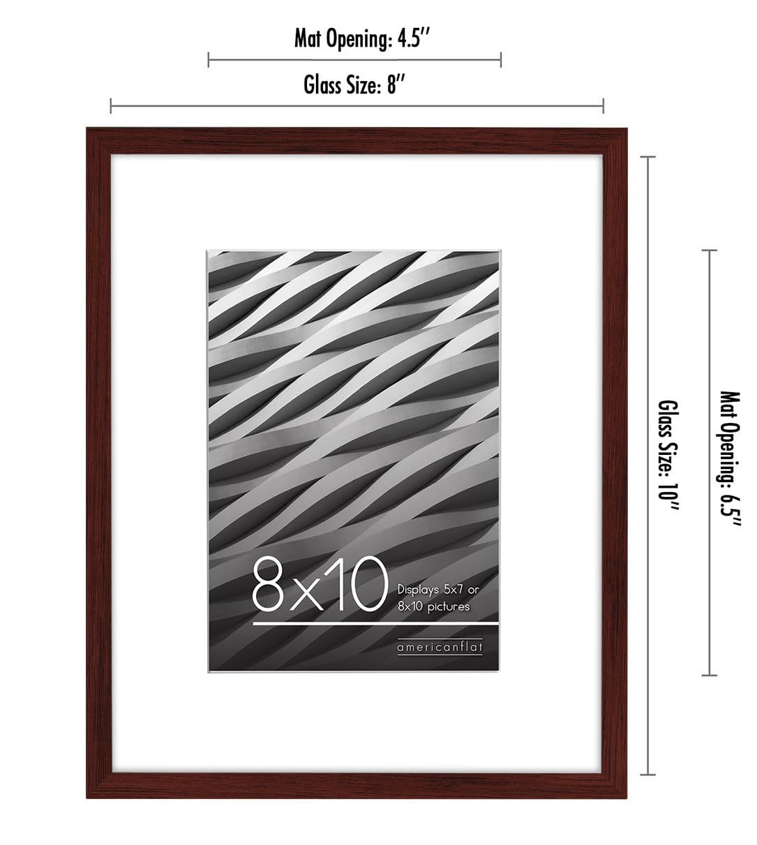Picture Frame | Includes Mat | Slim Molding | Streamline Collection