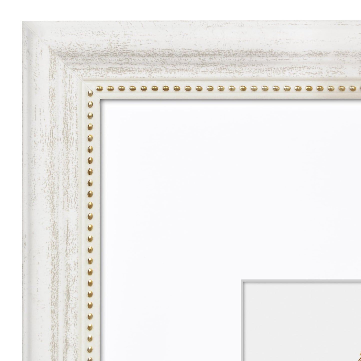 8x10 with 5x7 Mat | Vintage Frames | White Gold | Modern - Premium Quality