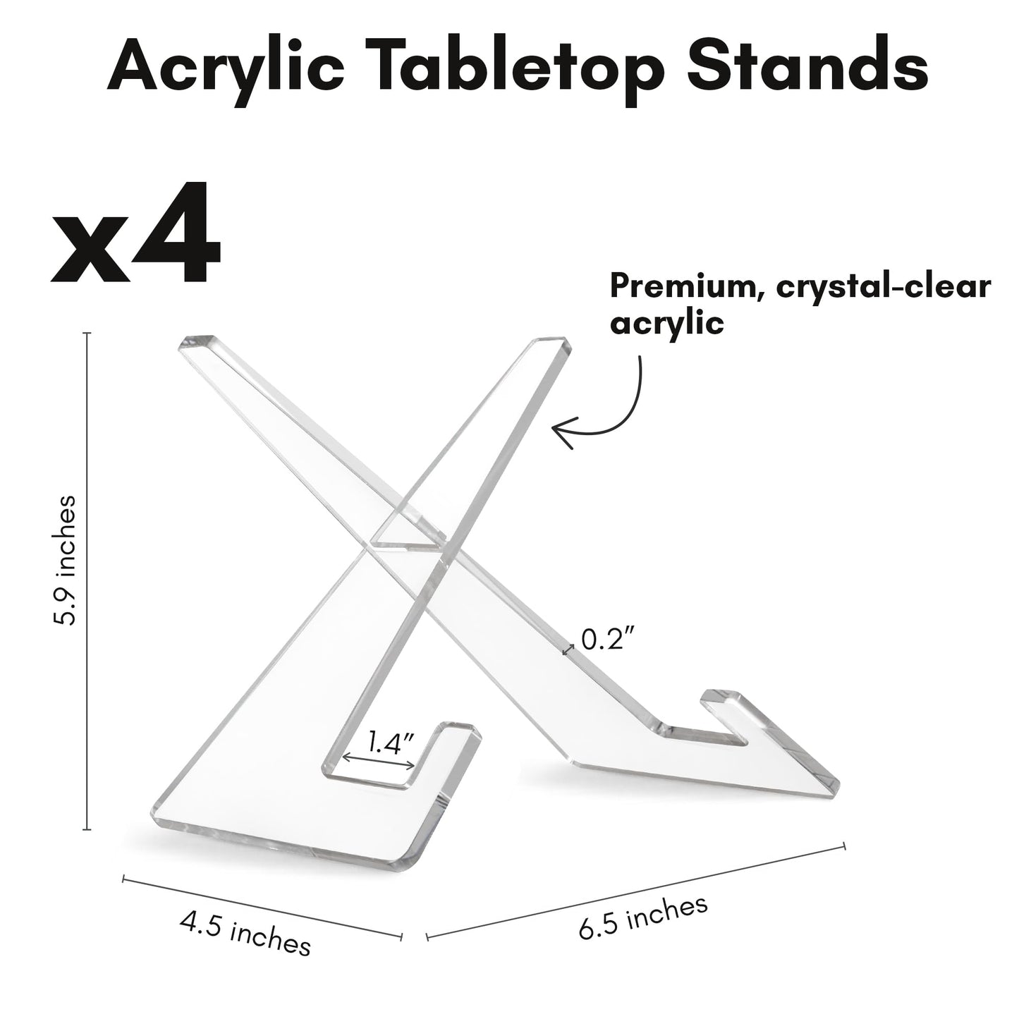 6-Inch | Acrylic Display Stand | Set of 4 | Modern - Premium Quality