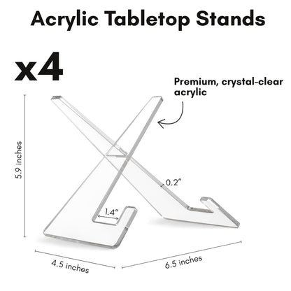 6-Inch | Acrylic Display Stand | Set of 4 | Modern - Premium Quality