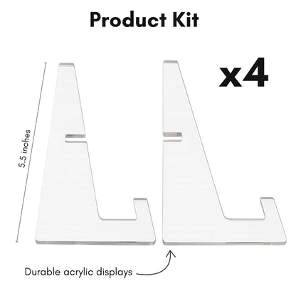 4-Inch | Acrylic Display Stand | Set of 4 | Modern - Premium Quality