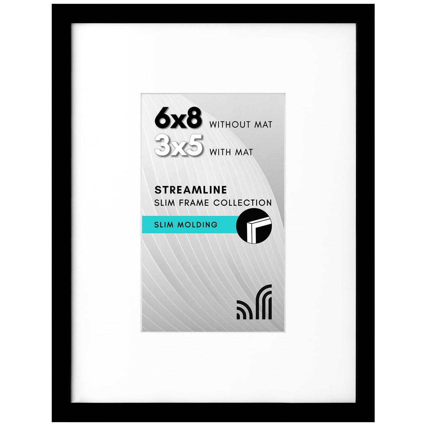 Picture Frame | Includes Mat | Slim Molding | Streamline Collection