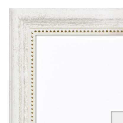 16x20 with 11x14 Mat | Vintage Frames | White Gold | Modern - Premium Quality