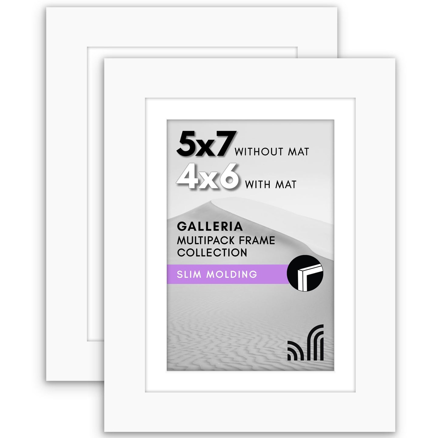 Americanflat Galleria Picture Frames | Set of 2 | With Mat | Acrylic