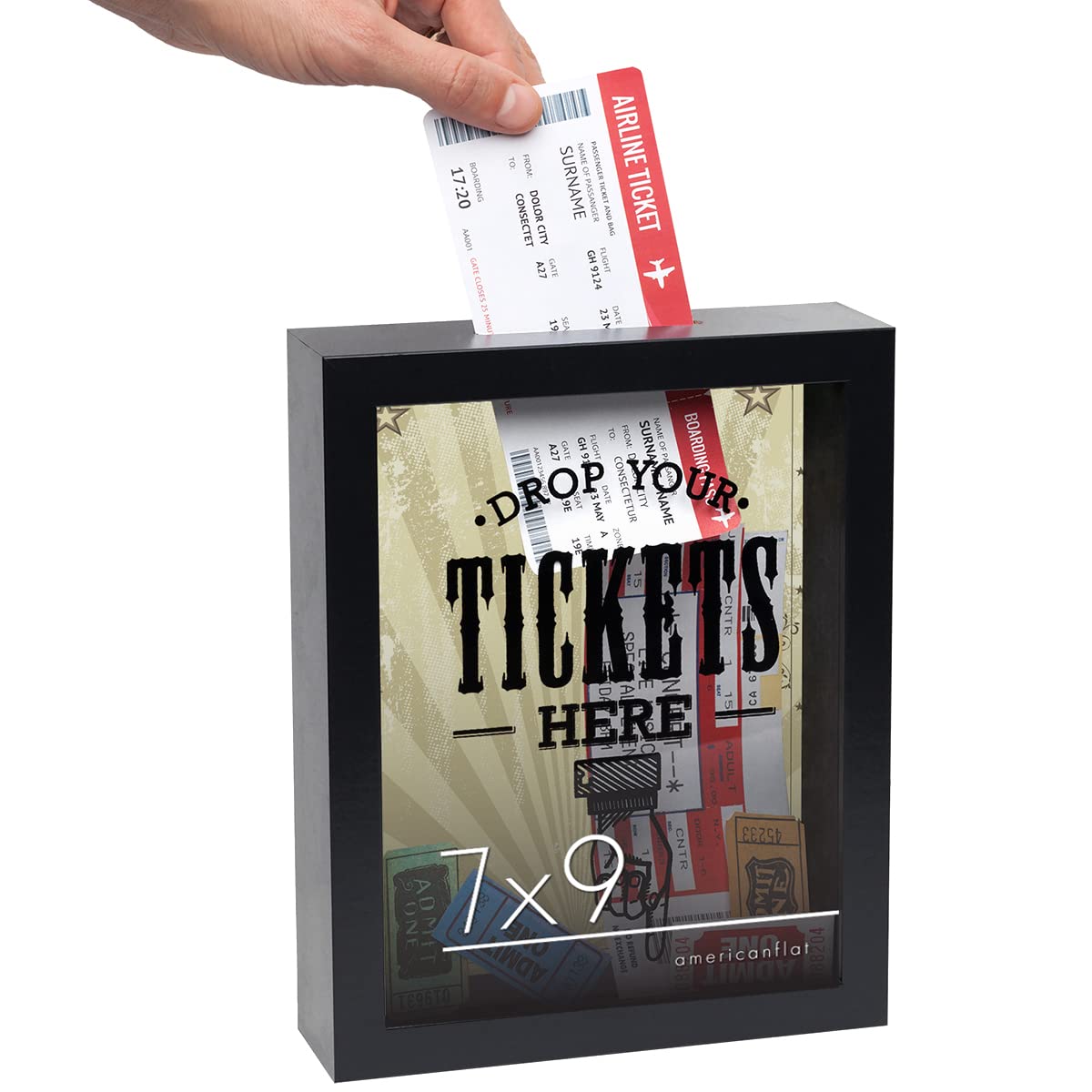 Shadow Box Bank | Top Slot | Wall Mount | Polished Glass - Americanflat