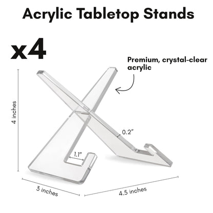 4-Inch | Acrylic Display Stand | Set of 4 | Modern - Premium Quality