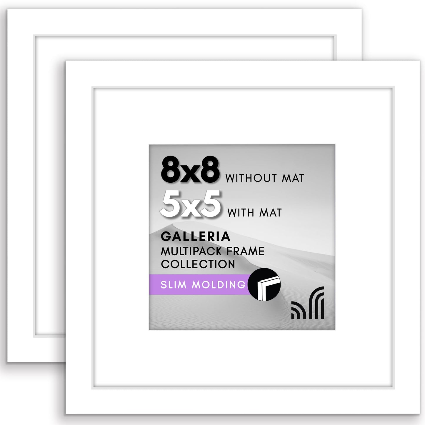 Americanflat Galleria Picture Frames | Set of 2 | With Mat | Acrylic