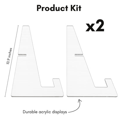 8-Inch | Acrylic Display Stand | Set of 2 | Modern - Premium Quality