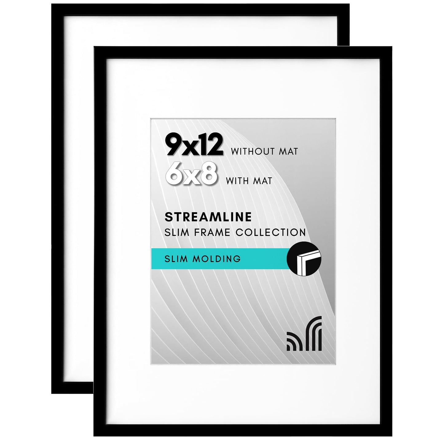 Picture Frame | Includes Mat | Slim Molding | Streamline Collection