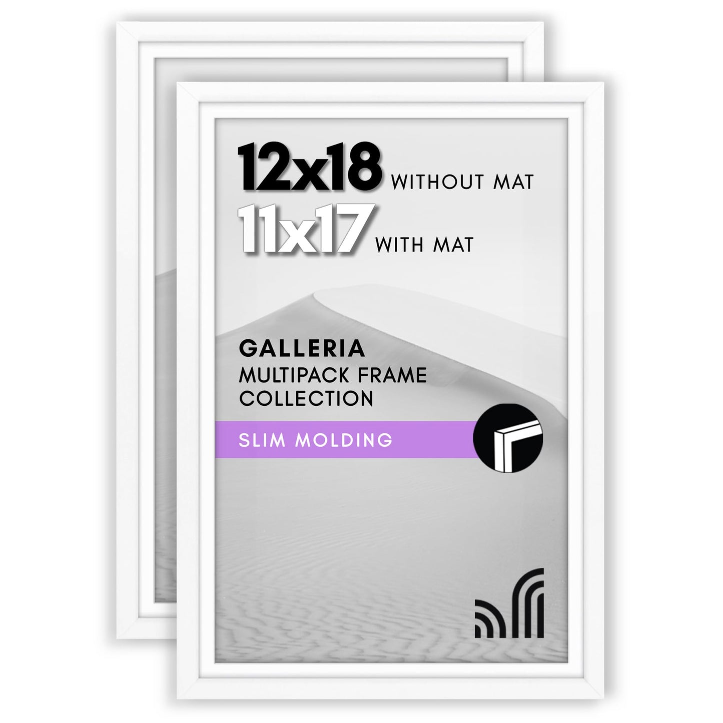 Americanflat Galleria Picture Frames | Set of 2 | With Mat | Acrylic