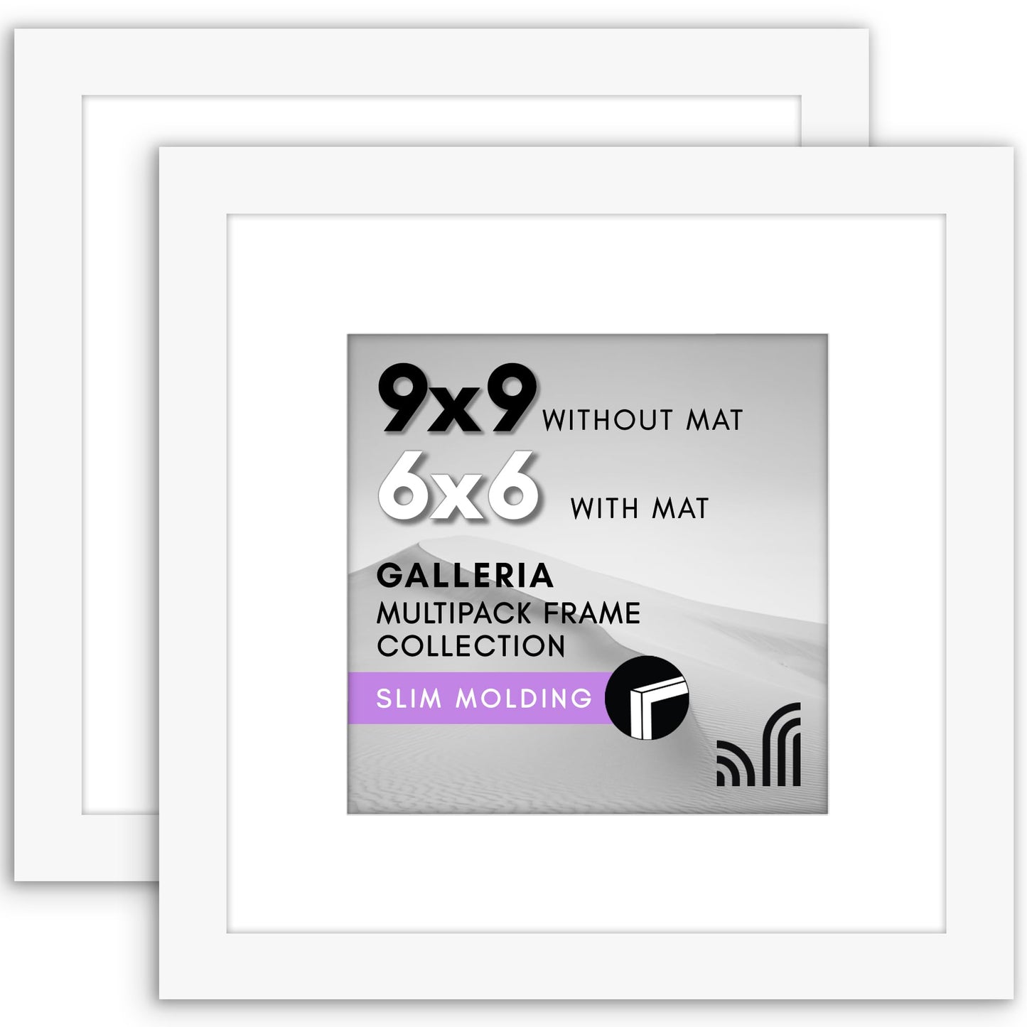 Americanflat Galleria Picture Frames | Set of 2 | With Mat | Acrylic