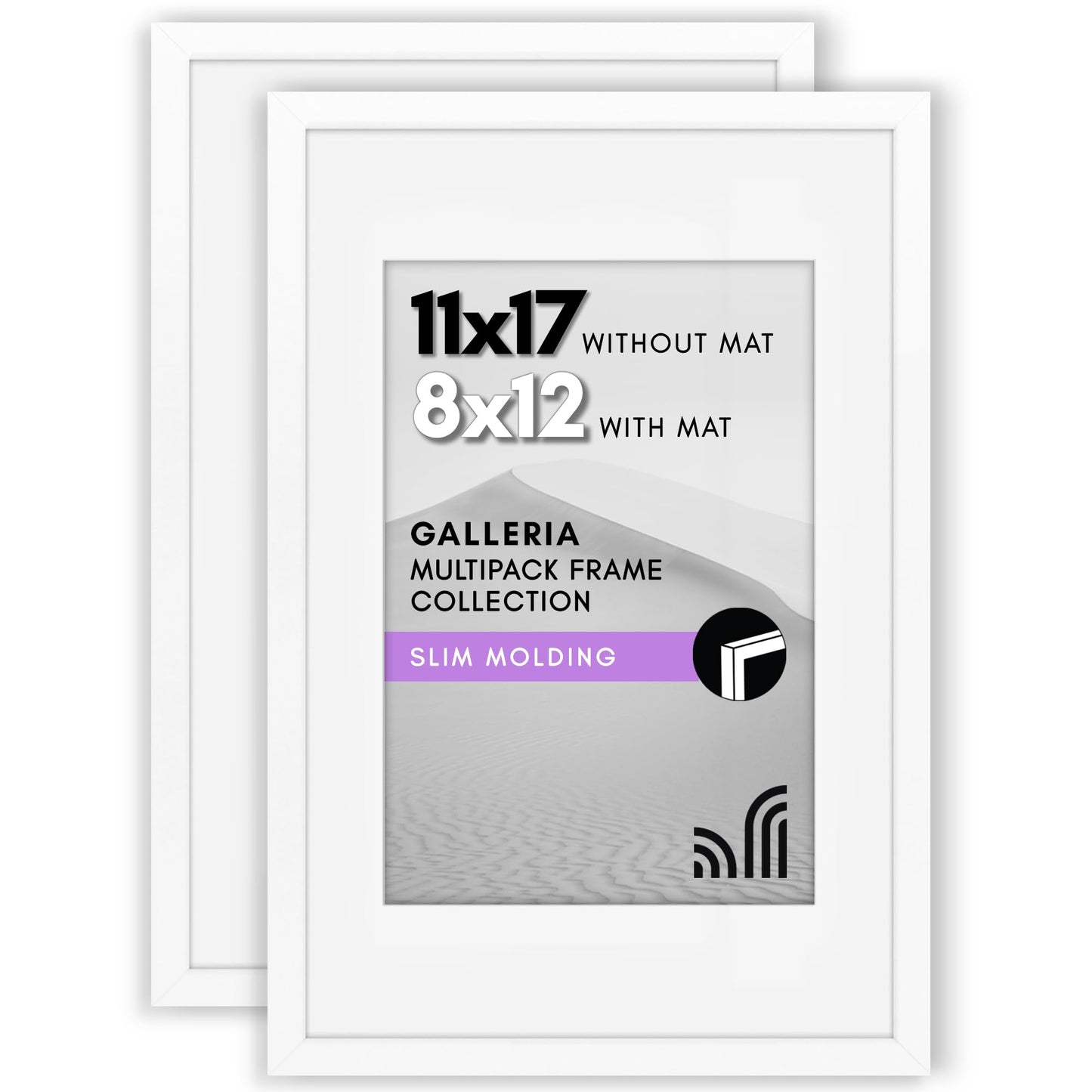 Americanflat Galleria Picture Frames | Set of 2 | With Mat | Acrylic