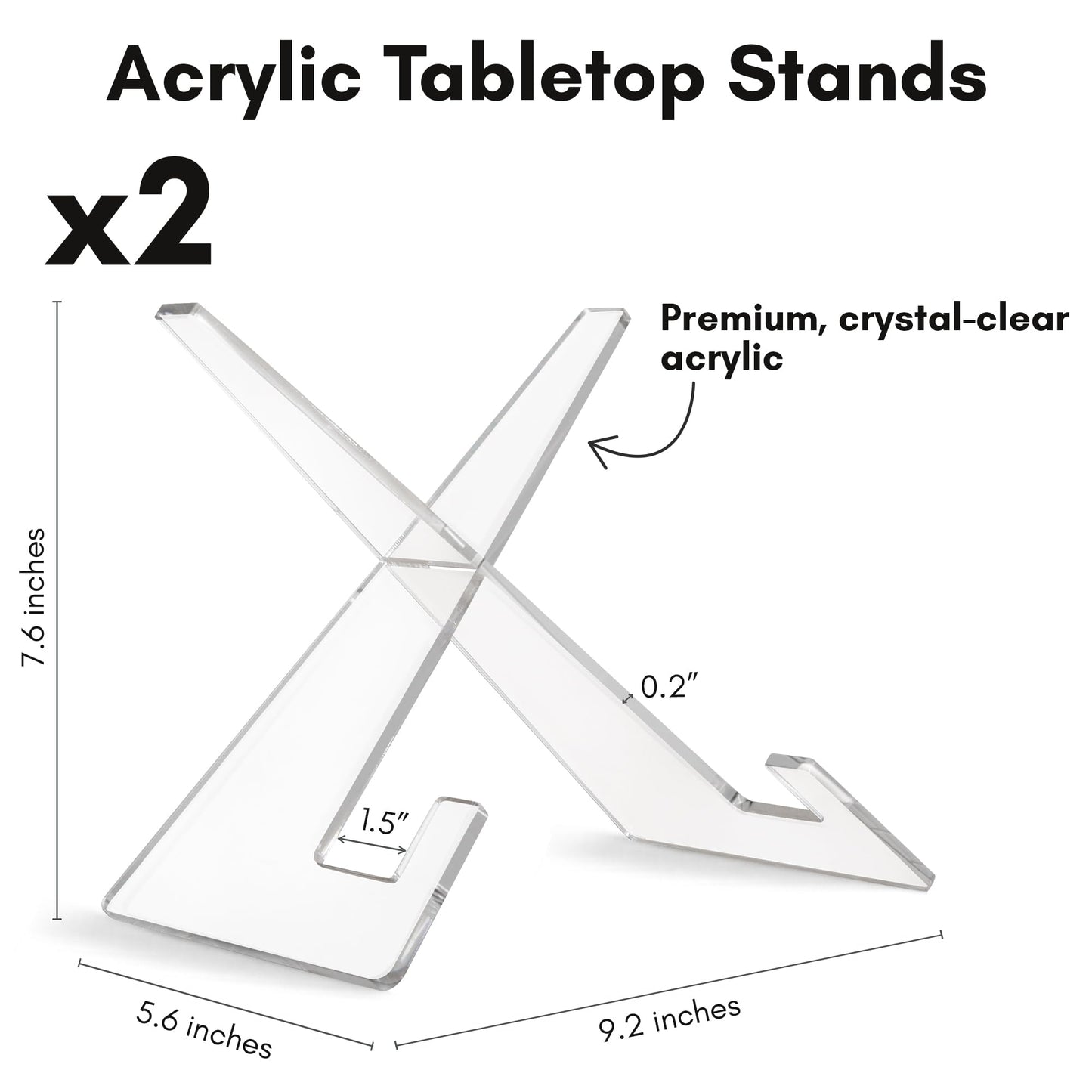 8-Inch | Acrylic Display Stand | Set of 2 | Modern - Premium Quality