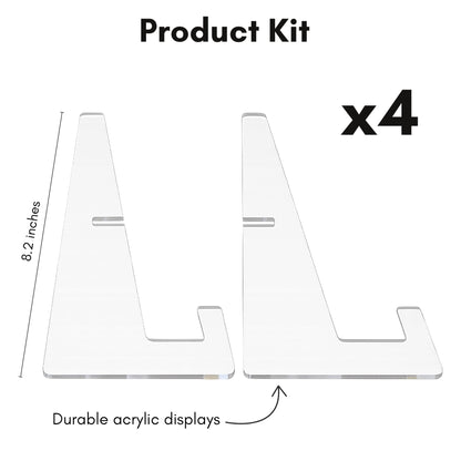 6-Inch | Acrylic Display Stand | Set of 4 | Modern - Premium Quality