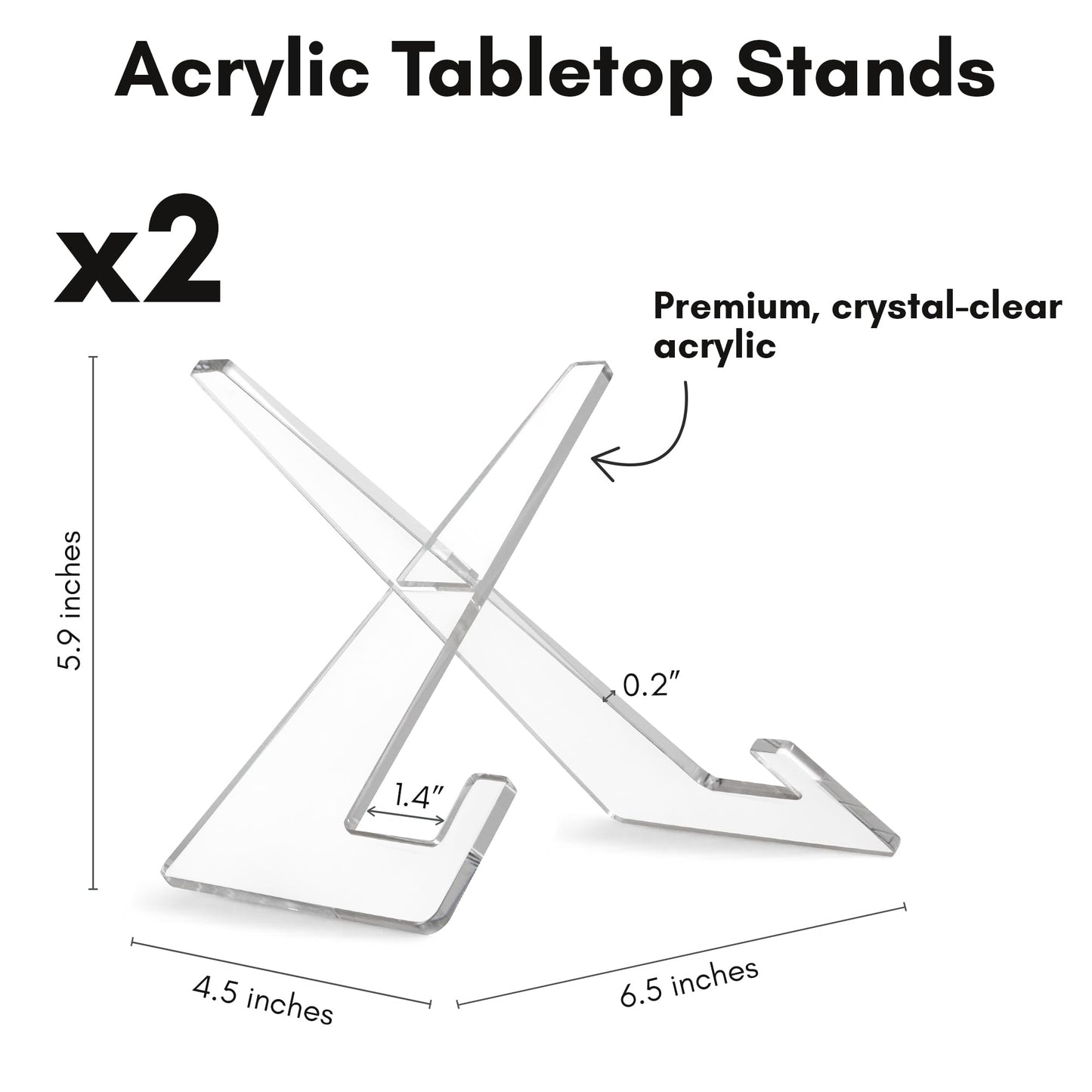 6-Inch | Acrylic Display Stand | Set of 2 | Modern - Premium Quality