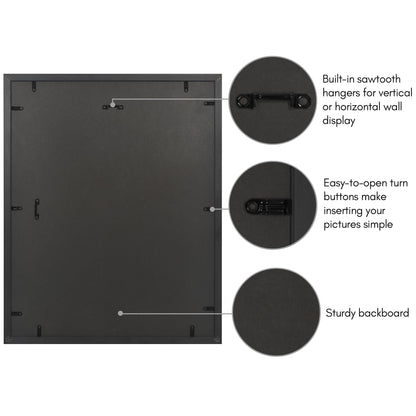 16x20 with 11x14 Mat | Vintage Frames | Black | Modern - Premium Quality