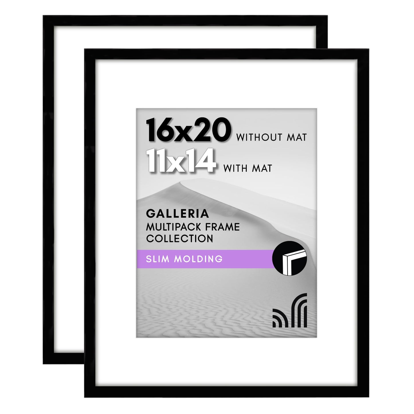Americanflat Galleria Picture Frames | Set of 2 | With Mat | Acrylic