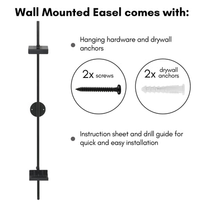 Adjustable Wall Easel | Black | Modern - Premium Quality