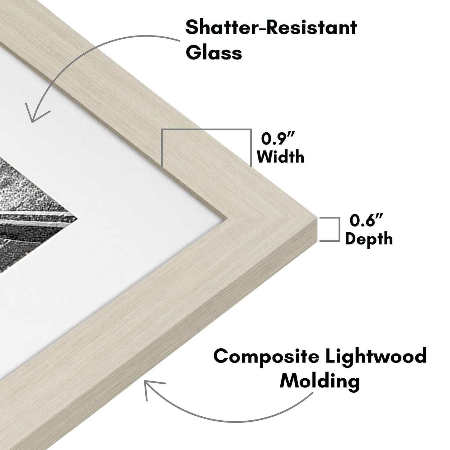 Wood Picture Frame | Horizontal and Vertical Wall Display | Modern Art Decor