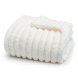 Americanflat 50x60 Faux Fur Throw Blanket - Soft and Breathable Throw Blanket for Couch, Bed, Chair - White Faux Fur Blankets Perfect for Home, Bedroom, or Outdoor Use