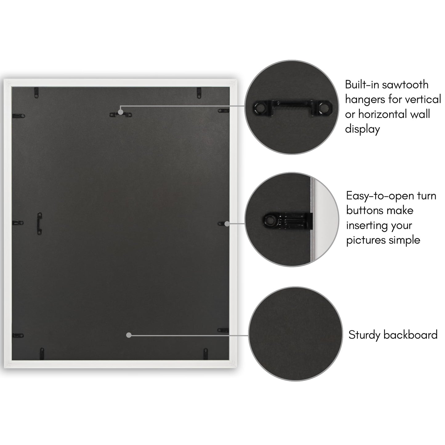 16x20 with 11x14 Mat | Vintage Frames | White Gold | Modern - Premium Quality