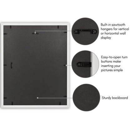 16x20 with 11x14 Mat | Vintage Frames | White | Modern - Premium Quality