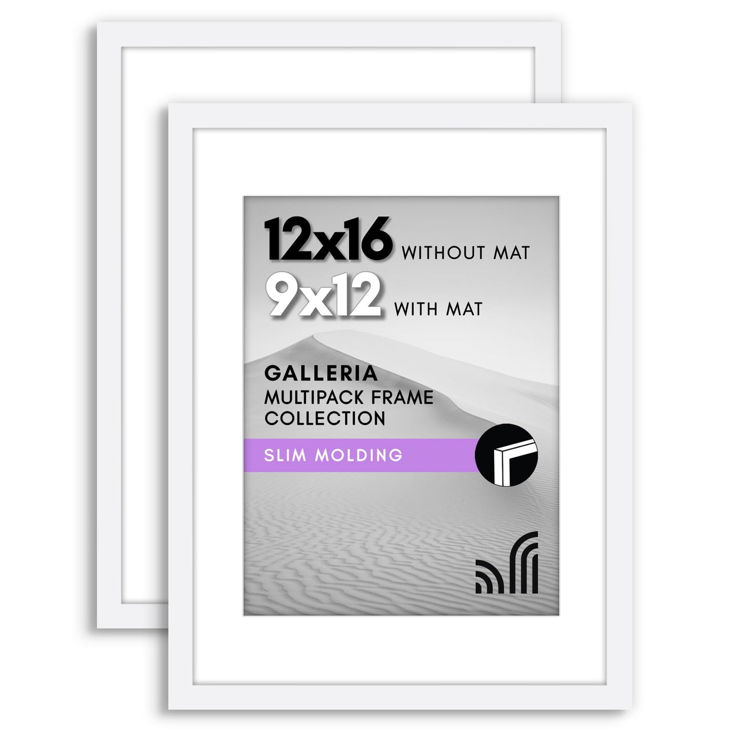 Americanflat Galleria Picture Frames | Set of 2 | With Mat | Acrylic