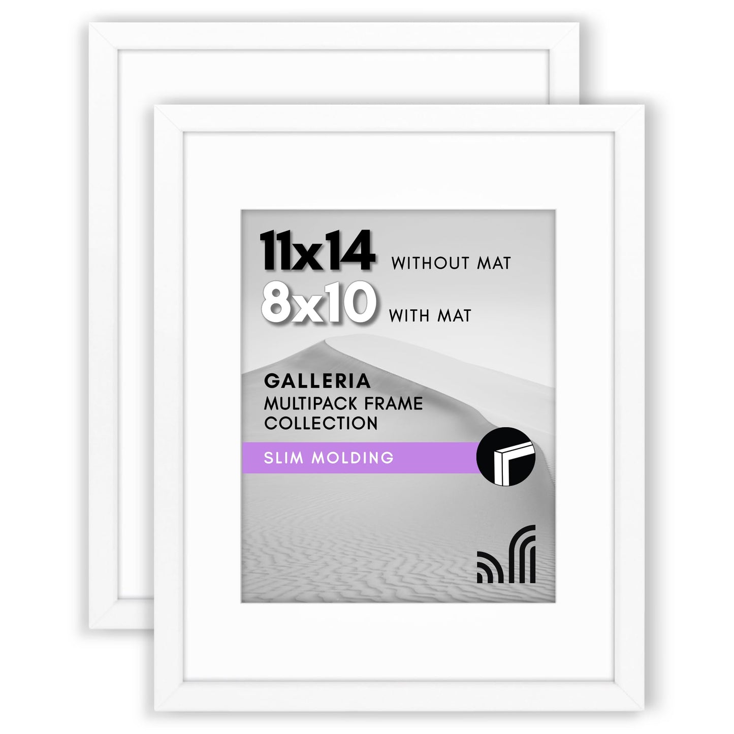 Americanflat Galleria Picture Frames | Set of 2 | With Mat | Acrylic