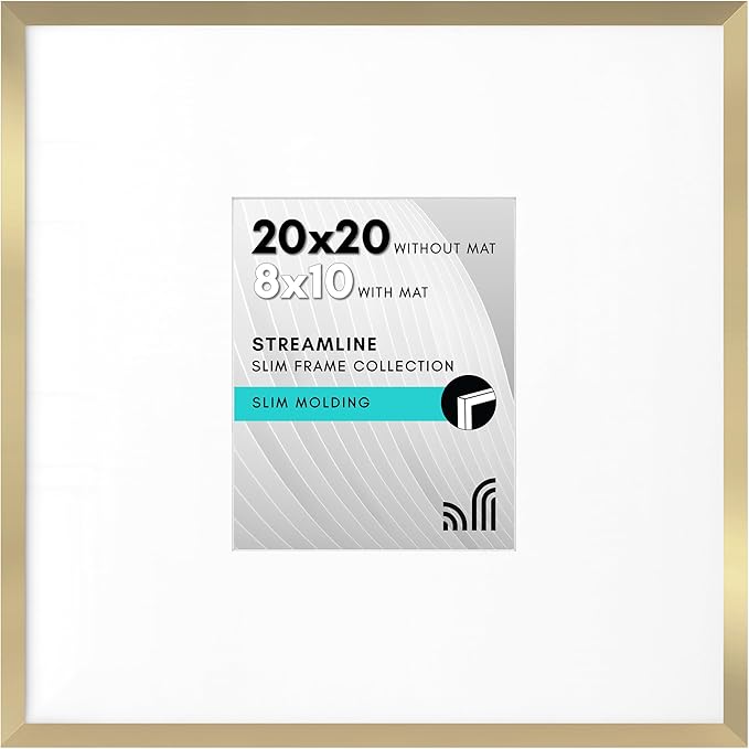 Thin Border Picture Frame | Shatter-Resistant Plexiglass | Wall Art Display