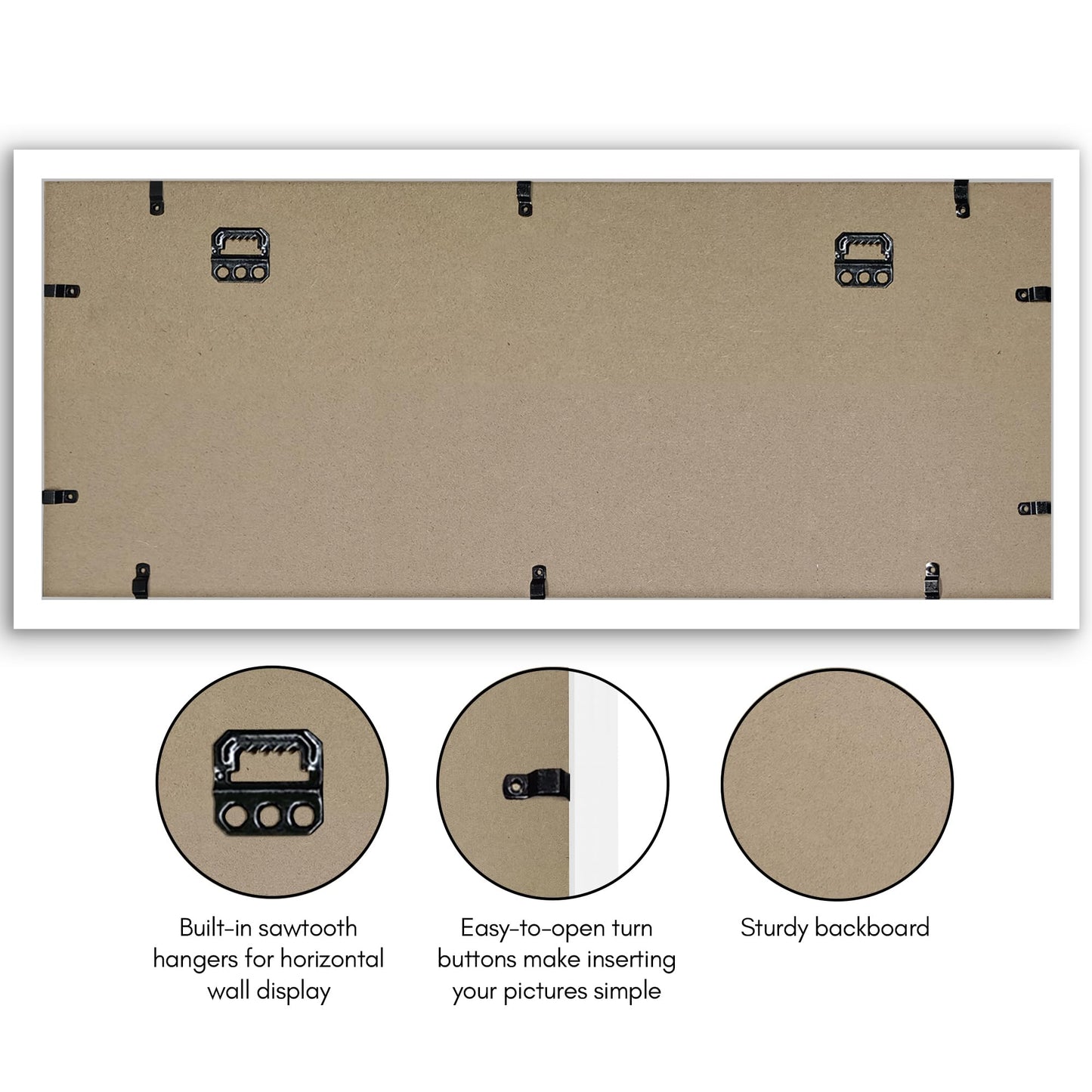 Wood Picture Frame | Horizontal and Vertical Wall Display | Modern Art Decor