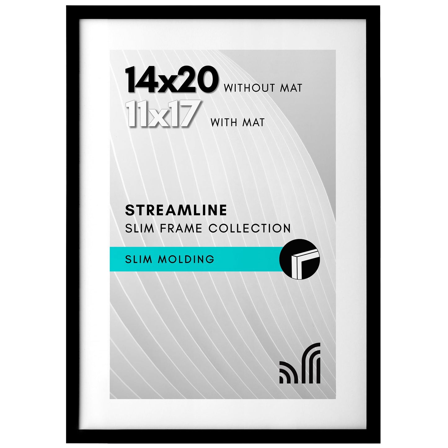 Picture Frame | Includes Mat | Slim Molding | Streamline Collection