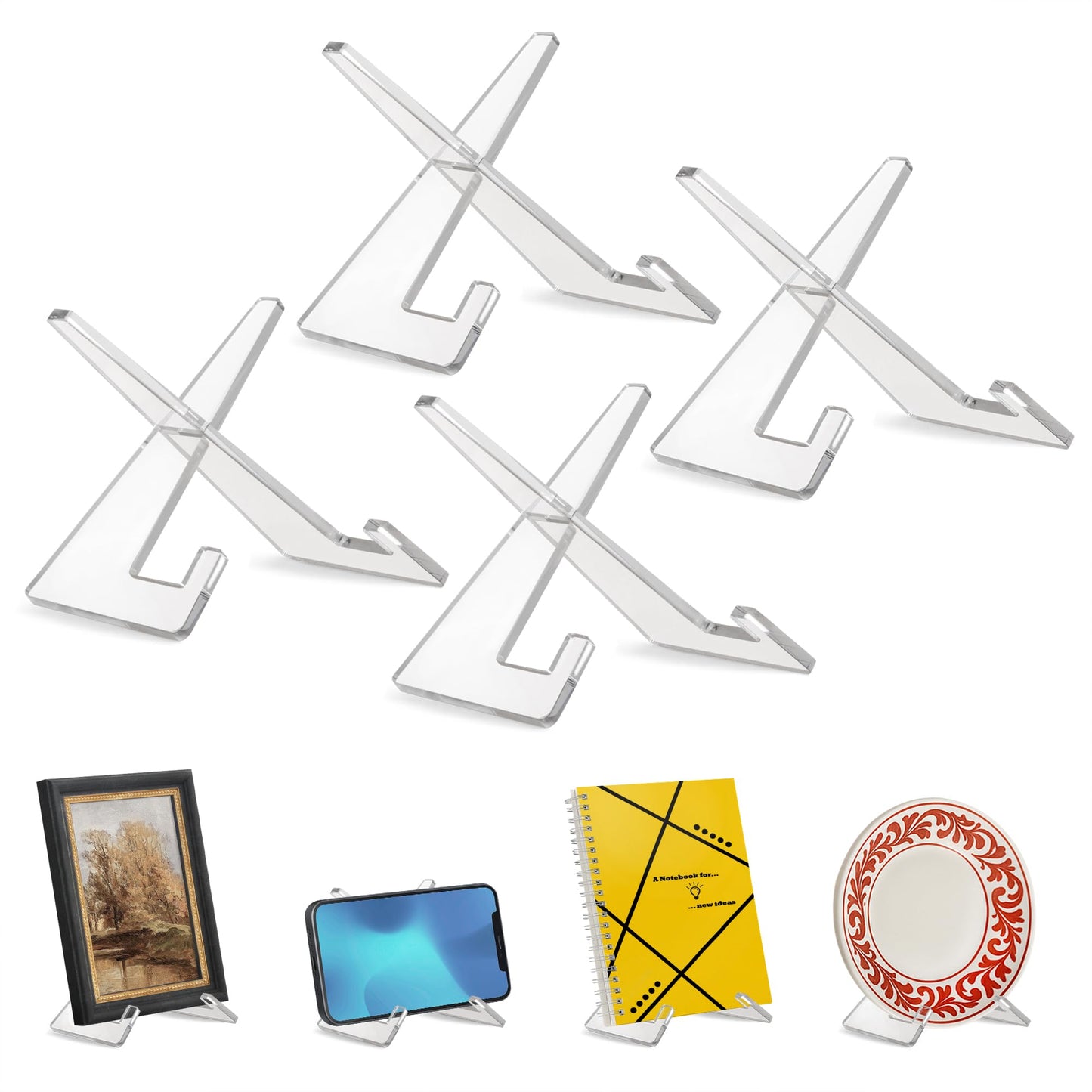 4-Inch | Acrylic Display Stand | Set of 4 | Modern - Premium Quality