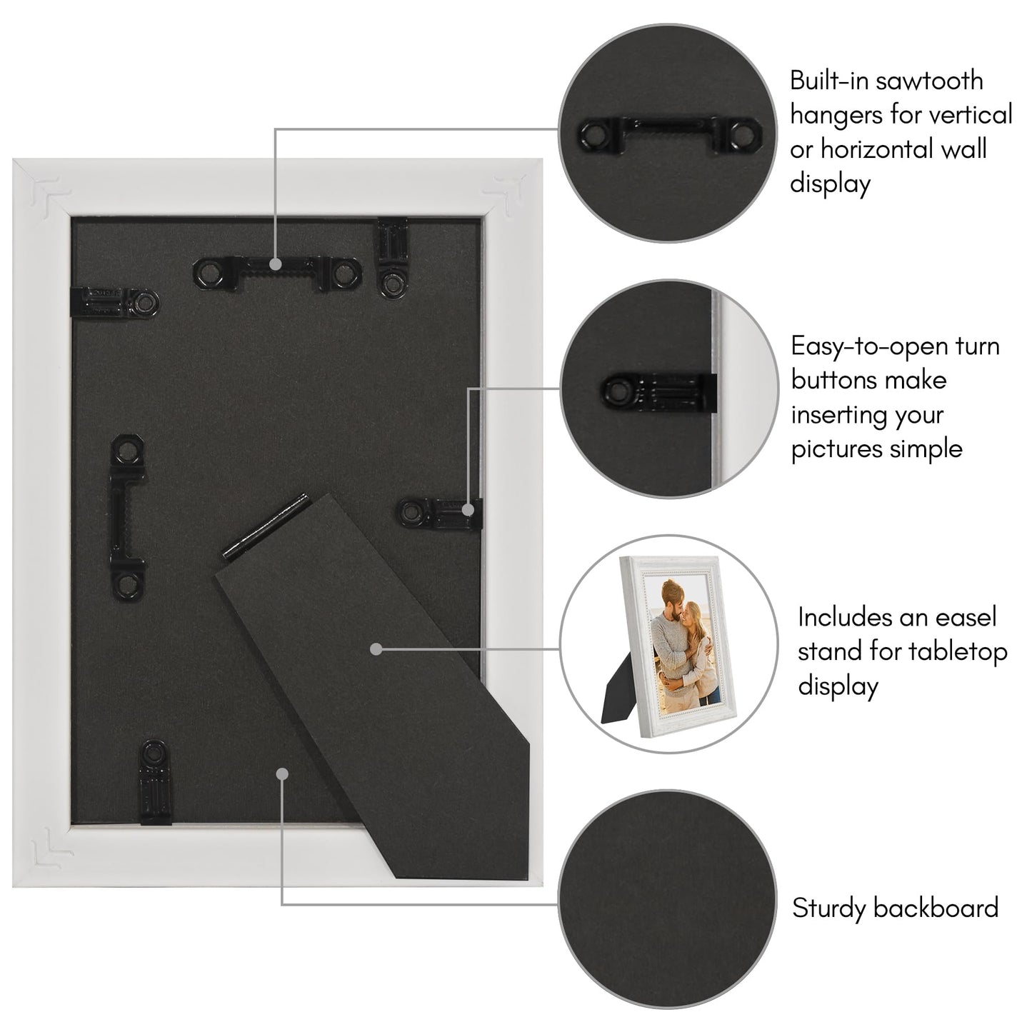 4x6 | Vintage Frames | White | Modern - Premium Quality