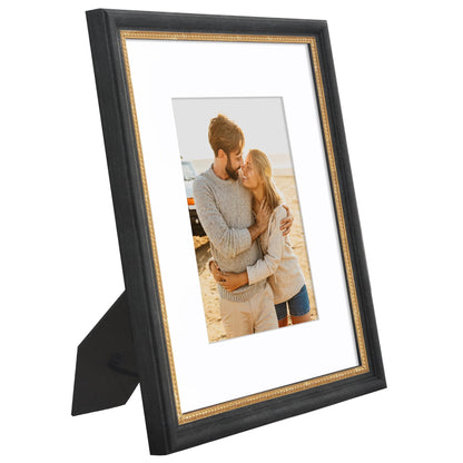 8x10 with 5x7 Mat | Vintage Frames | Black Gold | Modern - Premium Quality