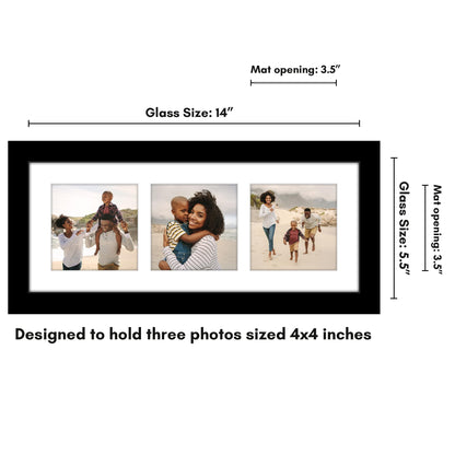 Americanflat Double Picture Frame | CF5514BLK344 | Shatter-Resistant Glass