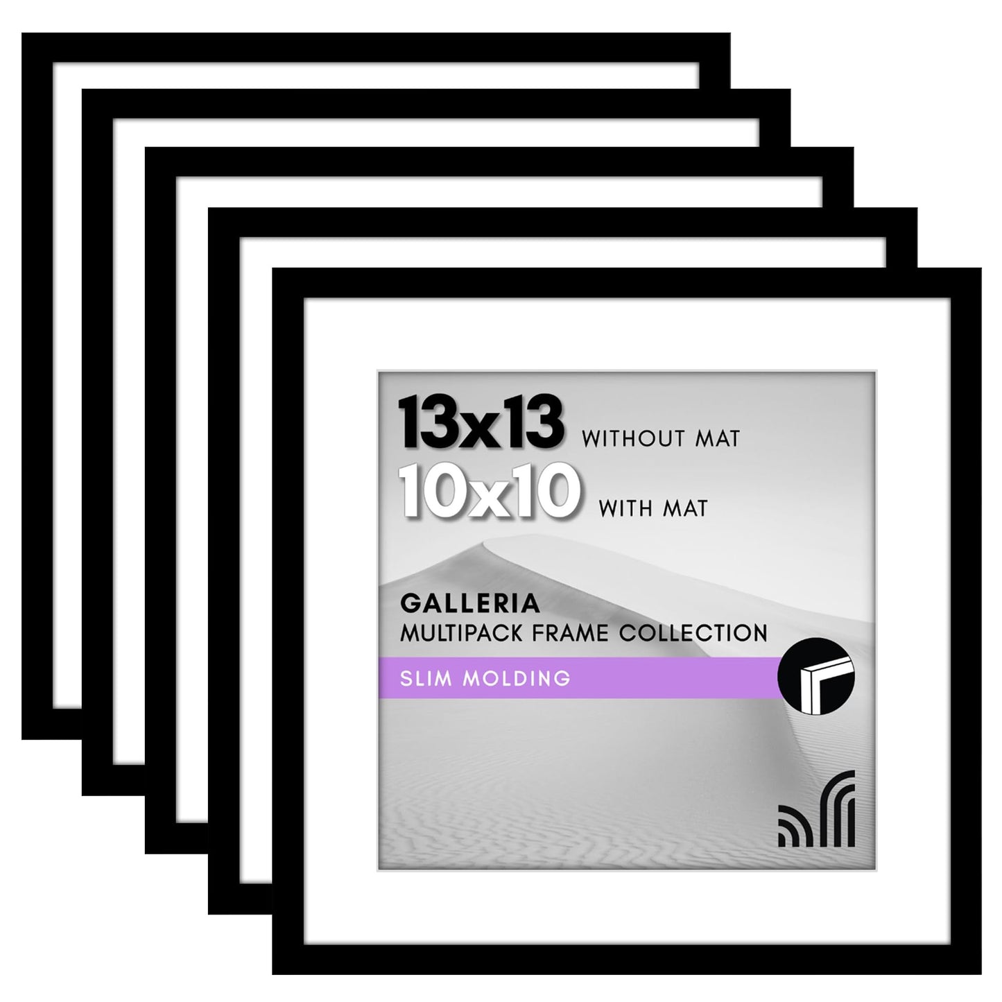 Classic Gallery Picture Frame | Set of 5 | Galleria Collection | Includes Mat