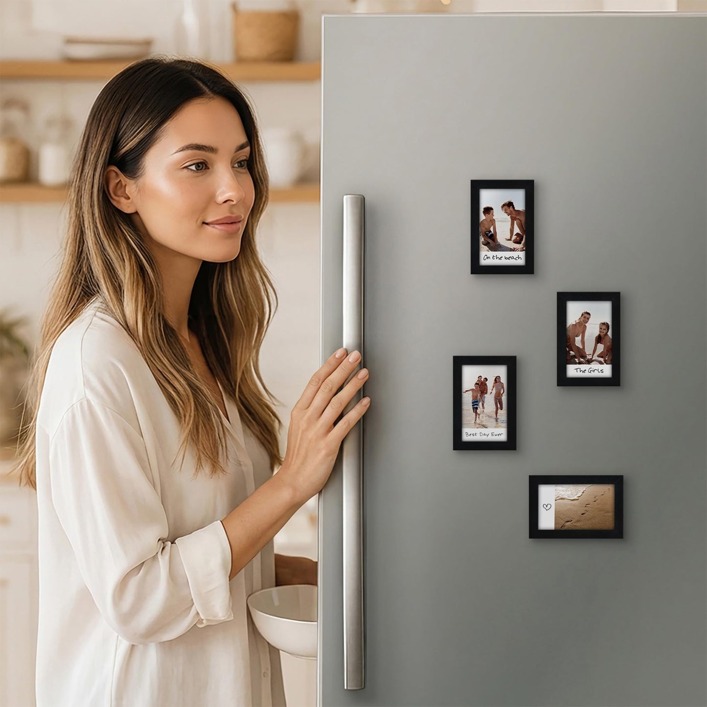 2x3 | Magnetic Refrigerator Frame | Set of 4 | Black | Modern - Premium Quality