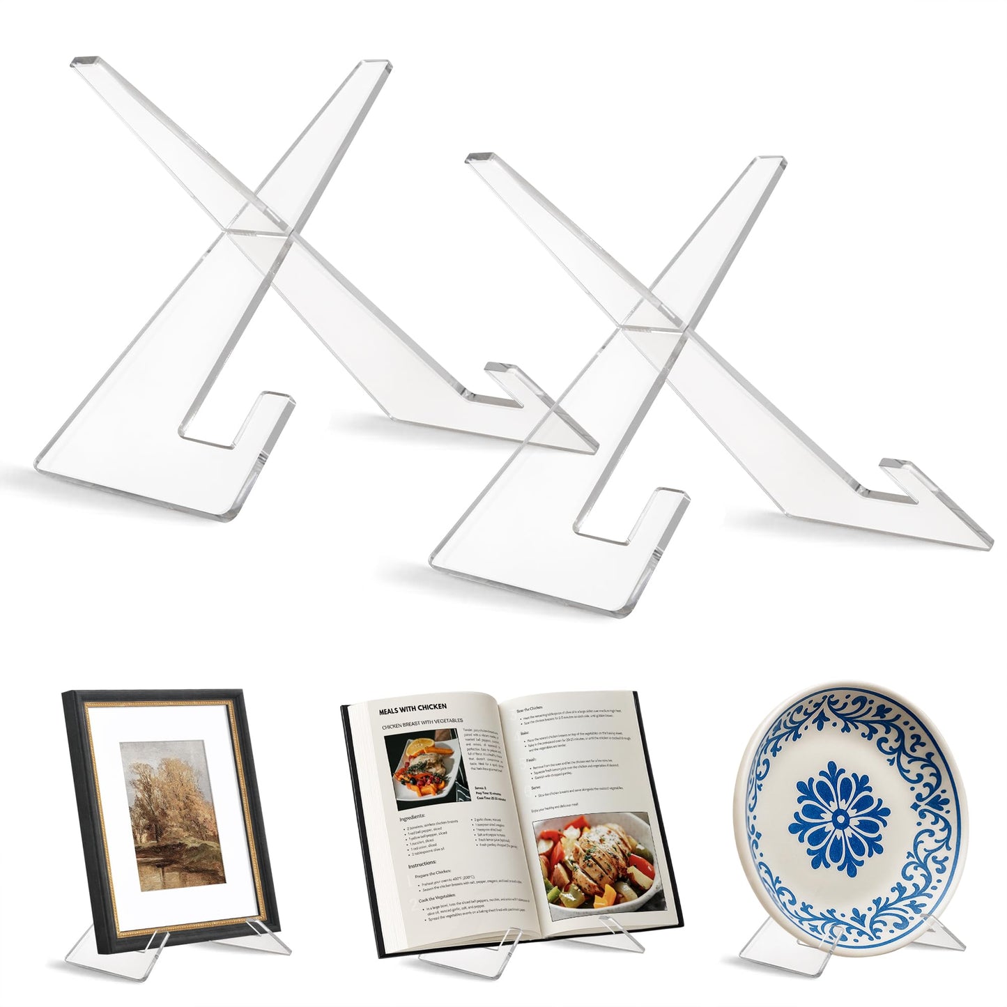 8-Inch | Acrylic Display Stand | Set of 2 | Modern - Premium Quality