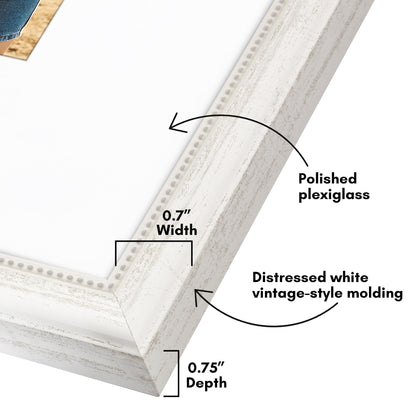 16x20 with 11x14 Mat | Vintage Frames | White | Modern - Premium Quality