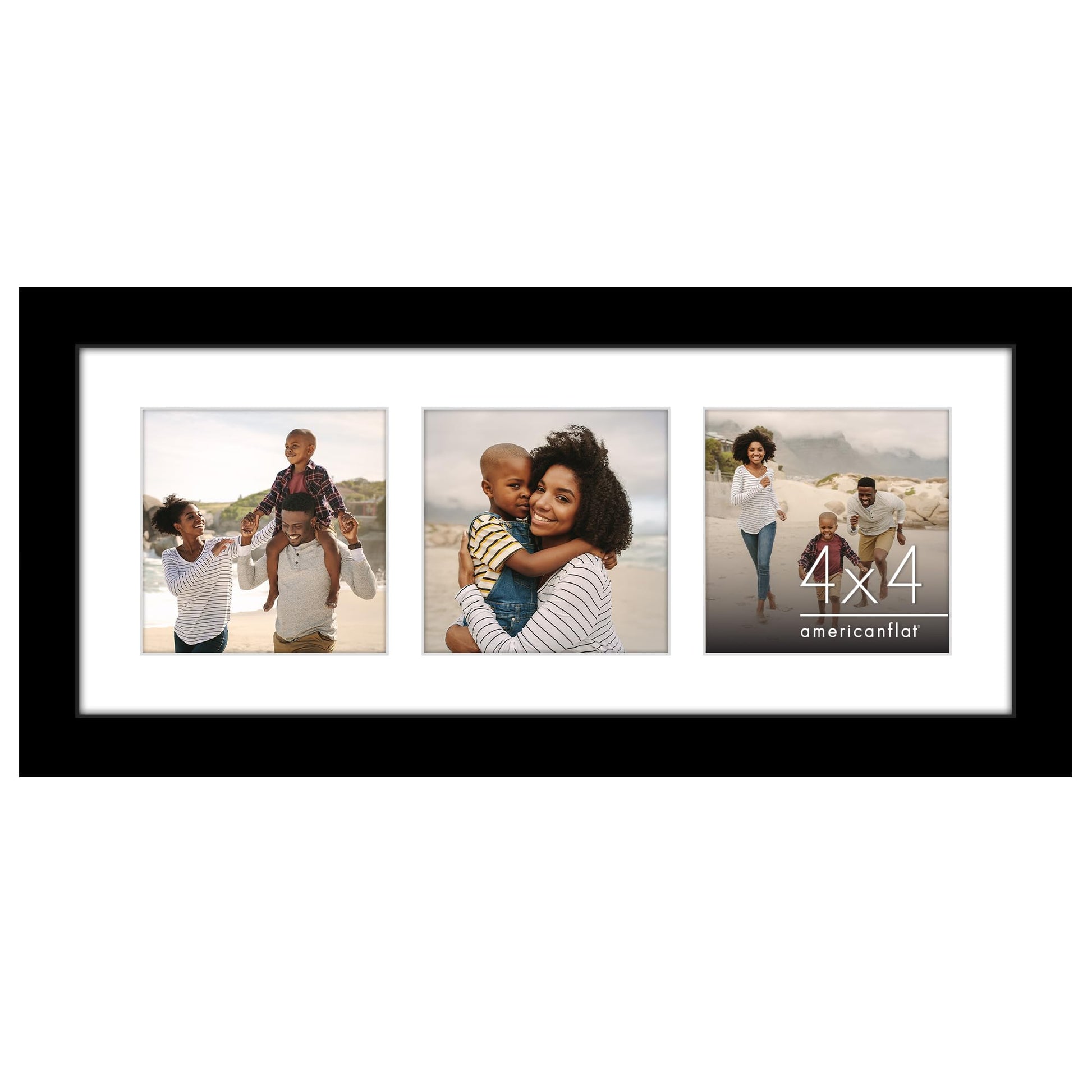 Americanflat Double Picture Frame | CF5514BLK344 | Shatter-Resistant Glass
