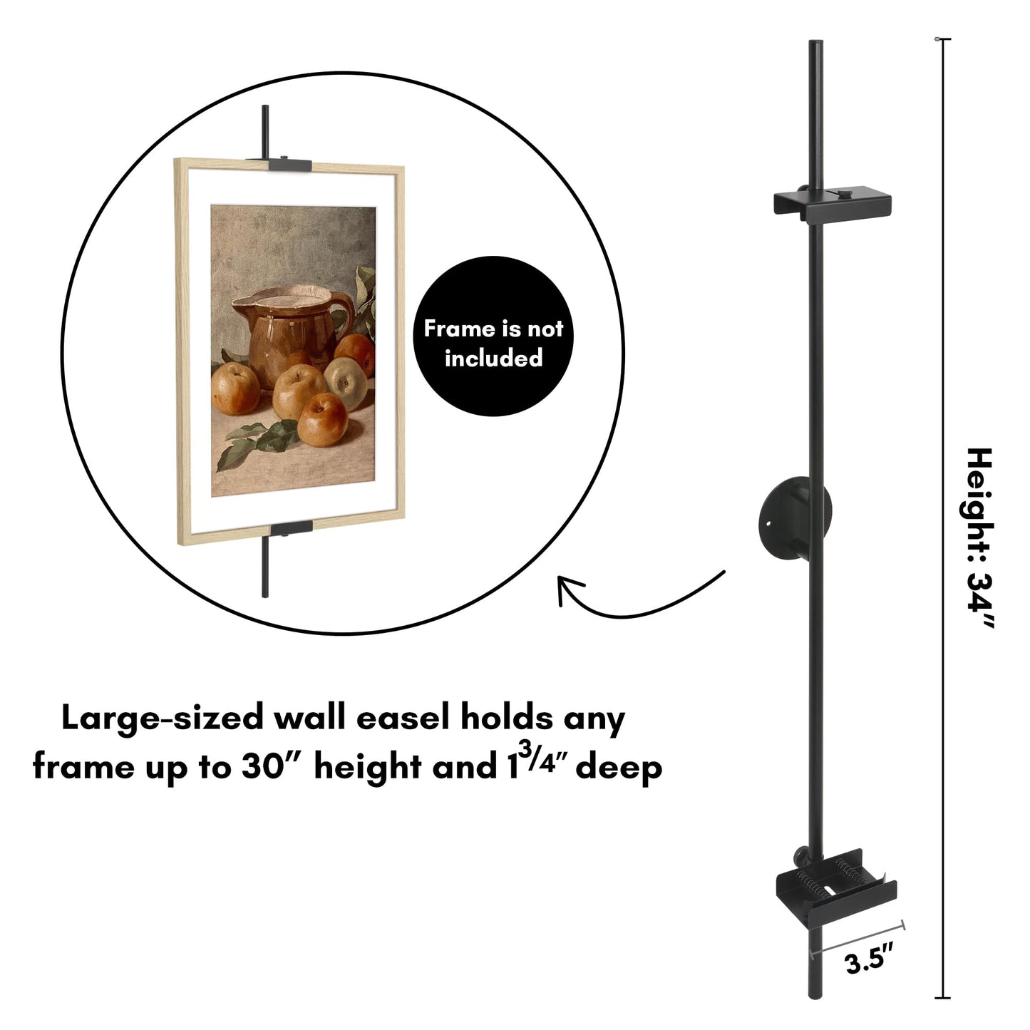 Adjustable Wall Easel | Black | Modern - Premium Quality