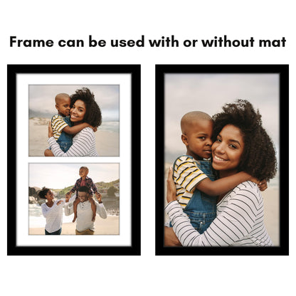 Americanflat Double Picture Frame | CF1218BLK2810| Shatter-Resistant Glass