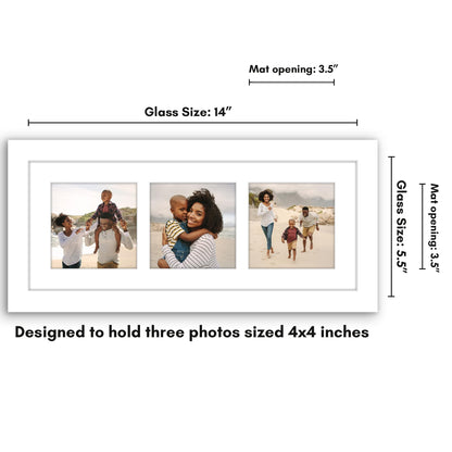 Americanflat Double Picture Frame | CF5514WHT344 | Shatter-Resistant Glass