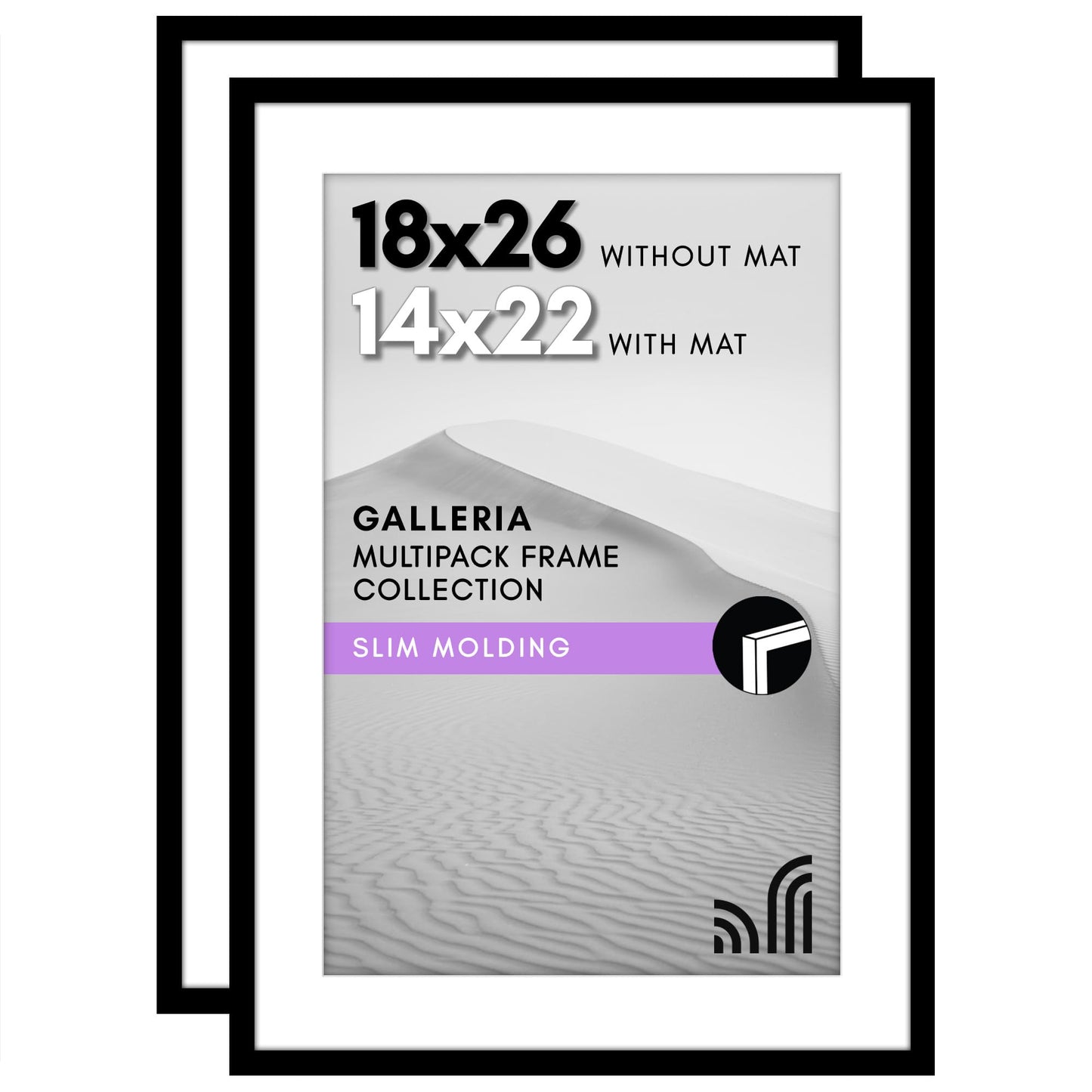 Americanflat Galleria Picture Frames | Set of 2 | With Mat | Acrylic
