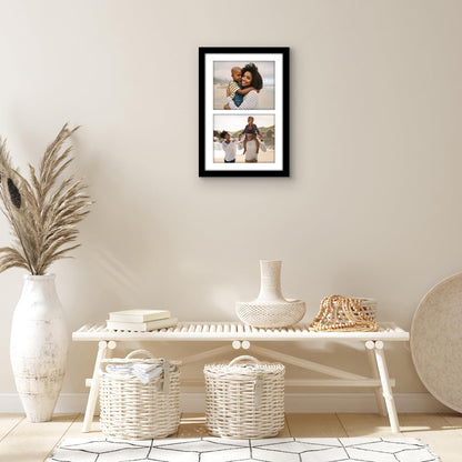 Americanflat Double Picture Frame | CF1218BLK2810| Shatter-Resistant Glass