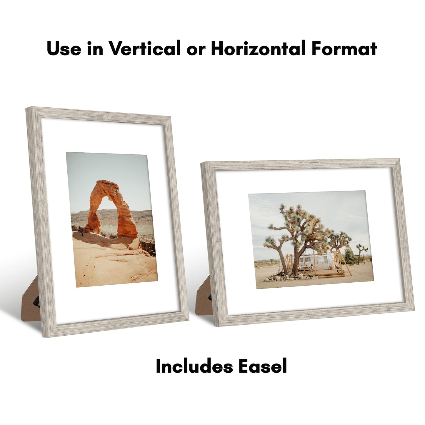 Wood Picture Frame | Horizontal and Vertical Wall Display | Modern Art Decor